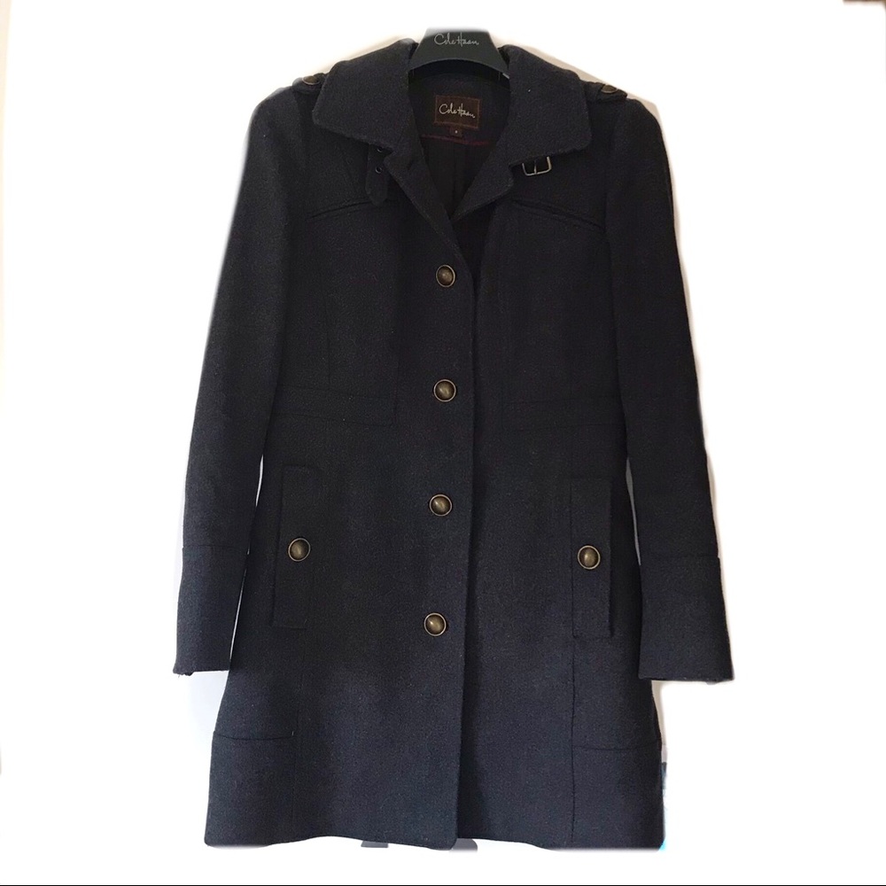 Navy Blue/Gray Wool Coat - Cole Haan